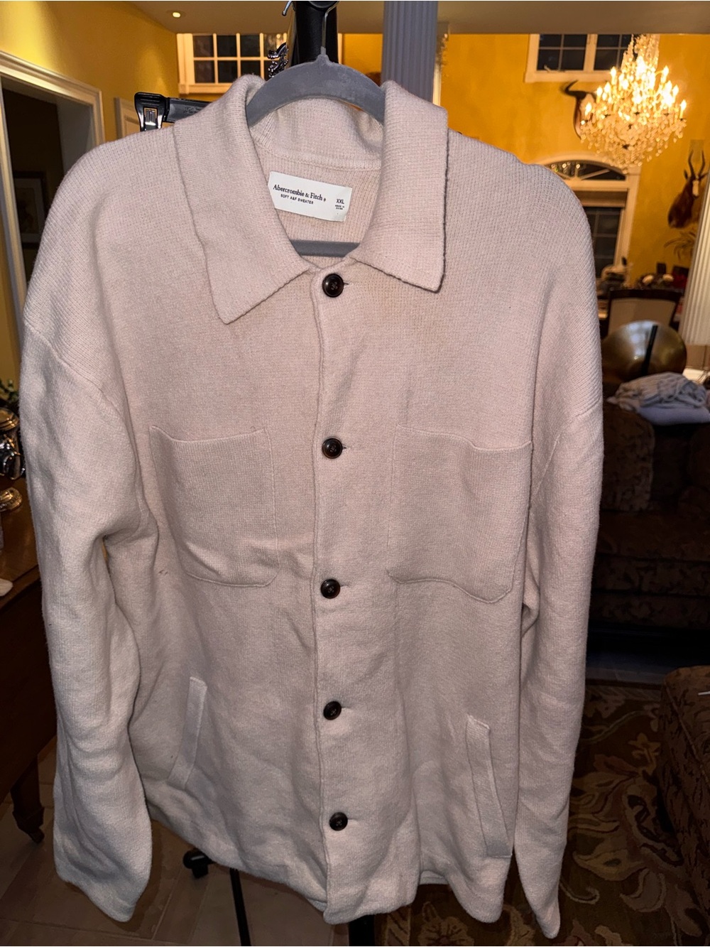 Abercrombie & Fitch Men's Blush Button-Up Shirt Jacket